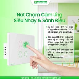 Thumbnail Công Tắc Cảm Ứng Hunonic Datic Bluetooth Mesh, Công Tắc Điều Khiển Từ Xa Qua Điện Thoại - HNSB 4