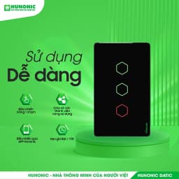 Thumbnail Công Tắc Cảm Ứng Wifi Hunonic Datic, Công Tắc Kèm Ổ Cắm 2IN1 - HNSW02M 3