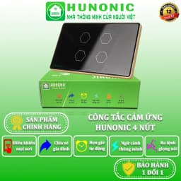 Thumbnail Công Tắc Cảm Ứng Wifi Hunonic, Công Tắc Thông Minh Điều Khiển Từ Xa Qua Điện Thoại Hình Chữ Nhật Có Viền - HNSC 1