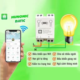 Thumbnail Công Tắc Cảm Ứng Wifi Thông Minh Hunonic, Giá Rẻ, Công Tắc Hẹn Giờ, Điều Khiển Từ Xa Qua Điện Thoại 4