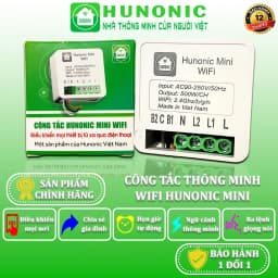 Thumbnail Công Tắc Thông Minh Wifi Hunonic Mini, Công Tắc Điều Khiển Từ Xa Qua Điện Thoại - HNMN02 1