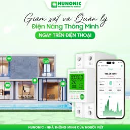 Thumbnail Công Tơ Điện Tử Wifi Hunonic Entec, Giám Sát, Đóng Cắt, Đo Điện Năng Tiêu Thụ Từ Xa Qua Điện Thoại - HNCTD 1