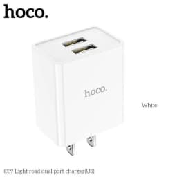 Thumbnail Củ sạc Hoco C89 2 cổng USB, sạc nhanh 2.1A Max, thích hợp với nhiều dòng điện thoại, chân cắm tiêu chuẩn US 1