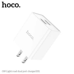 Thumbnail Củ sạc Hoco C89 2 cổng USB, sạc nhanh 2.1A Max, thích hợp với nhiều dòng điện thoại, chân cắm tiêu chuẩn US 2