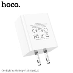 Thumbnail Củ sạc Hoco C89 2 cổng USB, sạc nhanh 2.1A Max, thích hợp với nhiều dòng điện thoại, chân cắm tiêu chuẩn US 4