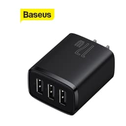 Thumbnail Củ sạc nhanh 17W Baseus Compact Charger 3 cổng USB chân cắm US sạc nhiều thiết bị cùng lúc( Đen ) 1