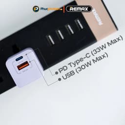 Thumbnail Củ sạc nhanh 33w Remax U26 thiết kế 2 cổng sạc nhanh PD 33w và QC4.0 30w sạc đầy 60% pin trong 30 phút Phúc Phụ Kiện 2