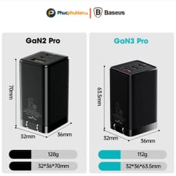 Thumbnail Củ sạc nhanh Baseus 65w GaN5 pro chính hãng Baseus - Phúc Phụ Kiện bảo hành 12 tháng 1 đổi 1 1