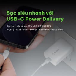 Thumbnail Củ sạc nhanh Belkin BOOST↑CHARGE™ 25W, chuẩn USB-C PD PPS, sạc nhanh an toàn cho thiết bị 2