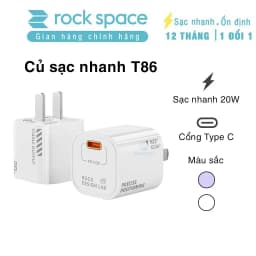 Thumbnail Củ sạc nhanh chuẩn PD 20W Rockspace T86 ổn định không nóng hàng bảo hành 12 tháng bảo hành 1 đổi 1 1