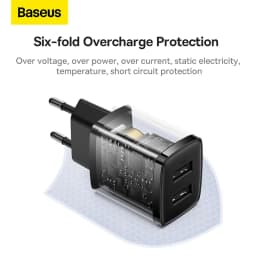 Thumbnail Củ sạc nhanh đa năng Baseus Compact hai cổng Usb 10.5W EU 1