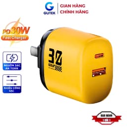 Thumbnail Củ sạc nhanh GAN+ PD30W 2 cổng cắm usb type-c dùng cho điện thoại iphone samsung oppo – Gutek S520 1