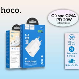 Thumbnail Củ Sạc Nhanh PD 20W CHÍNH HÃNG Hoco Dùng Cho IP,Samsung,XiaoMi,Oppo Chất Liệu Nhựa PC Chống Cháy Nổ 1