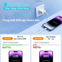 Thumbnail Củ sạc nhanh PD 20W Rockspace T18 cổng ra typeC - hàng chính bảo hành 12 tháng 1 đổi 1 3