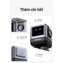 Thumbnail Củ sạc nhanh Robot 30W/65W UGREEN CD319/CD359 | Công nghệ GaN | Bảo hành 18 tháng 3