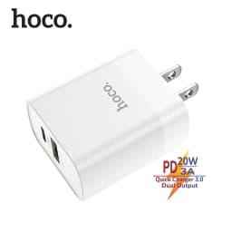 Thumbnail Củ sạc PD 20W Hoco C80 2 cổng ( USB + Type-C ) sạc nhanh tối đa 3A, Q.C 3.0, tương thích nhiều thiết bị, tiện lợi ( US ) 1