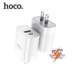 Thumbnail Củ sạc PD 20W Hoco C80 2 cổng ( USB + Type-C ) sạc nhanh tối đa 3A, Q.C 3.0, tương thích nhiều thiết bị, tiện lợi ( US ) 3