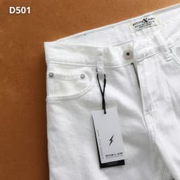 Thumbnail D501 Quần dài jeans thun trắng JUSTMEN Nam Menswear 4