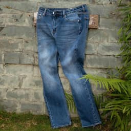 Thumbnail D60 Quần Jeans Dài Justmen Form Slim Fit Gam Màu Xanh Đậm Phong Cách Quần Áo Nam 3