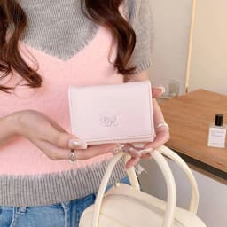 Thumbnail Da PU Phong Cách Ngắn Tinh Tế Nơ Ví Nữ Dễ Thương Đa Năng Đa Năng Hộp Đựng Thẻ Ví Tiền Mặt 4