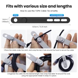 Thumbnail Dải buộc cáp TOPK bằng silicon quấn dây sạc/ dây tai nghe/ cáp chuột để bàn gọn gàng 2