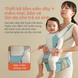 Thumbnail Đai địu em bé 2in1 Yoboo YB-0066 có ngăn chứa đồ, chặn chân chữ O đảm bảo tư thế đúng - Hàng chính hãng 1