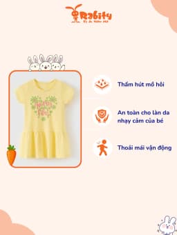 Thumbnail Đầm bé gái Rabity ngắn tay cotton váy mùa hè in hình pony 91157 3