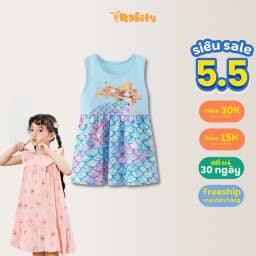 Thumbnail Đầm bé gái Rabity ngắn tay cotton họa tiết hoa 93041 1
