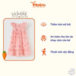 Thumbnail Đầm bé gái Rabity ngắn tay cotton họa tiết hoa 93041 3