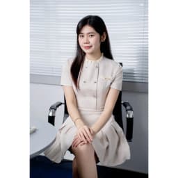 Thumbnail Đầm cổ bèo 2 hàng cúc chân xếp ly chụm 1F10.2409K thiết kế bỏi JM Dress Design 2