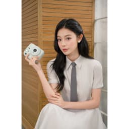 Thumbnail Đầm cổ đức tay A ngắn chân đổ 1S30.2503OG, váy cổ sơ mi dáng chữ a tôn dáng thanh lịch năng động thiết kế bởi JM Dress 2