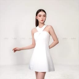 Thumbnail Đầm cổ yếm dự tiệc MINA dáng xoè thiết kế chữ A chất liệu Cotton lạnh - MN176 1