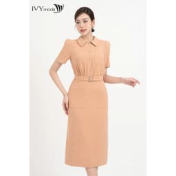 Thumbnail Đầm dài phối túi kèm đai nữ IVY moda MS 48M8233 1