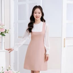 Thumbnail Đầm Dáng A VIEN TRAN Tay Bồng Phối Voan V63R23Q004 1