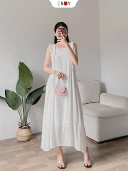 Thumbnail Đầm Dáng Dài Rộng Chữ A Có Túi 2 Bên ENVY D277 1