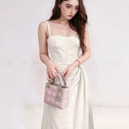 Thumbnail Đầm dự tiệc thương hiệu Đầm Váy Mina thiết kế hai dây dáng xoè midi chất liệu Linen MN241 3