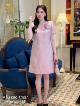 Thumbnail Đầm dự tiệc trung niên TIFALU chất gấm hoa sang trọng - ZOL336PLE 4