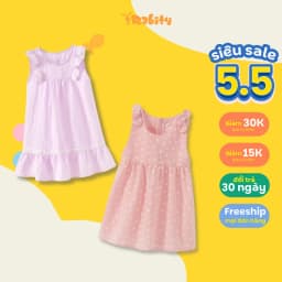 Thumbnail Đầm kiểu bé gái Rabity cánh tiên sát nách vải thô họa tiết hoa 92456 1