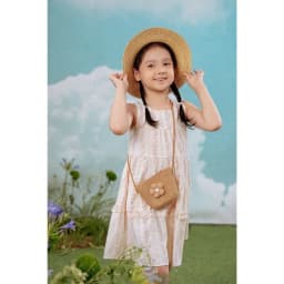 Thumbnail Đầm kiểu bé gái Rabity sát nách cotton họa tiết hoa 952012 2