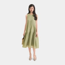 Thumbnail Đầm Kiểu Nữ MARC FASHION Form Suông Sát Nách Thắt Nơ Lưng - CBLH073023 1