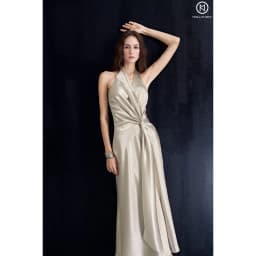 Thumbnail Đầm lụa midi tà xéo dài MOLLYNISTA thiết kế quyến rũ thanh lịch nữ tính cao cấp 1