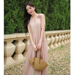 Thumbnail Đầm Maxi Claire Dáng Suông Dài Cổ Tàu 2 Lớp Tơ VIEN TRAN VS63M25H020 2