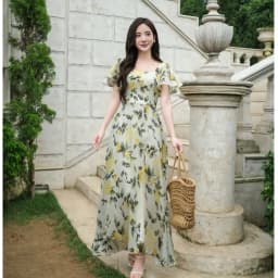 Thumbnail Đầm Maxi Roselle Cổ Vuông Tùng Xoè Xẻ Gối Đầm ĐI Biển Đi Tiệc SHE'S BACK S63L25H002 1