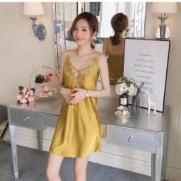 Thumbnail Đầm Ngủ Mặc Nhà Lụa Satin Hisexy Không Mút Ngực MD06 3