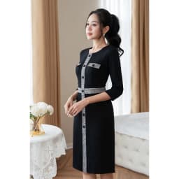 Thumbnail Đầm nữ dáng nẹp đính khuy LAMER L63F23Q027 1