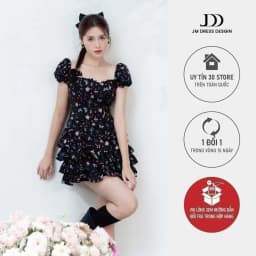 Thumbnail Đầm phối corest chân bèo nhiều tầng 1R15.2405RC, váy đầm tay bồng chân váy xòe bồng tầng kiểu dáng đáng yêu thiết kế JM 1