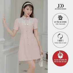 Thumbnail Đầm phối xếp ly ngực, đính nơ 1S64.2406OG, váy đầm xếp li ngực phối nơ đính kiểu dáng nữ tính thanh lịch thiết kế bởi JM 1