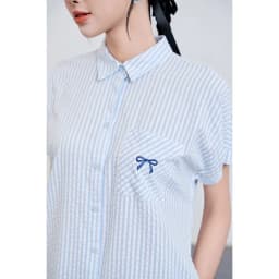 Thumbnail Đầm Suông Cổ Đức Thêu Ngực Đầm Sơ Mi Dáng Dài VIEN TRAN V63T25H009 2