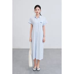 Thumbnail Đầm Suông Cổ Đức Thêu Ngực Đầm Sơ Mi Dáng Dài VIEN TRAN V63T25H009 4