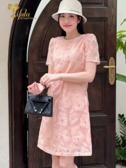 Thumbnail Đầm suông thiết kế bigsize Zol by TIFALU chất organza hoa 3D sang trọng - ZOL323ORG 2
